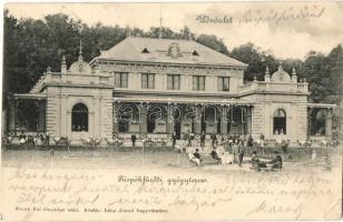 Püspökfürdő, Szentlászlófürdő, Baile 1 Mai; Püspökfürdői gyógyterem, étterem. Zsunk Pál fényképe után, kiadja Láng József / spa hall, bathing house, restaurant (Rb)