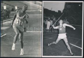 cca 1956-1970 Régi idők sportolói, 8 db sajtófotó, egy részük hátulján feliratozva, különböző méretben