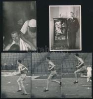 cca 1956-1970 Régi idők sportolói, 8 db sajtófotó, egy részük hátulján feliratozva, különböző méretb...