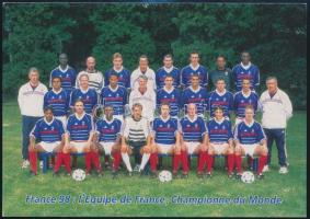 1998 Világbajnok Francia labdarúgó válogatott képeslapja, kitöltetlen