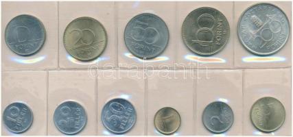 1993. 10f-200Ft 11db klf, forgalmi sor fóliatokban, közte 200ft Ag "MNB" T:BU