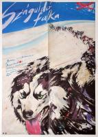 1987 Futó Tamás (?-): Száguldó falka, kanadai film plakát, hajtott, 80x56 cm