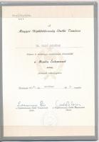 1963. "Szocialista Munkáért Érdemérem" adományozói okirat + 1974. "Munka érdemrend ar...