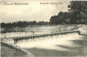 Beregszász, Berehove; Duzzasztó a Borzsa folyón. Auer K. és Kovács K. kiadása / dam in Borzhava river