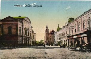 Munkács, Mukacheve, Mukacevo; Munkácsy Mihály utca, üzletek / street, shops