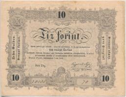 1848. 10Ft Kossuth Bankó hátlapi szövegben BÜNTETETTNEK sajtóhiba T:III,III- Adamo G111