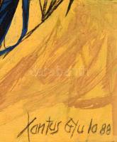 Xantus Gyula (1919-1993): Szárnypróbálgatás. Olaj, farost, jelzett, keretben, 60×80 cm