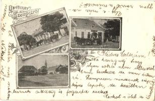 1902 Szenc, Szempcz, Senec; tér, üzlet / square, shop. floral (EK)