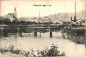 1901 Nyitra, Nitra; híd, gyár / bridge, factory (EK)