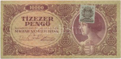 1945. 10.000P mindkettő betűhibás MNB bélyeggel T:III szép papír