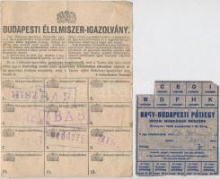 ~1942-1946. Élelmiszer- és szappanjegyek, illetve "Nagy-Budapesti Pótjegy irodai munkások részé...