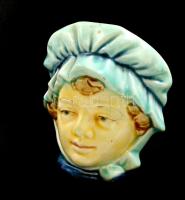 Kézzel festett női fej (persely), apró mázhibákkal, jelzés nélkül, 9×7 cm