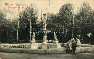 Versec, Werschetz, Vrsac; Városliget, szökőkút. W.L. 114. / park with fountain