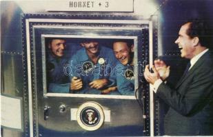 6 db MODERN amerikai és egy szovjet-magyar űrhajós motívumlap / 6 modern American and Soviet-Hungari...