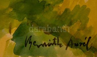 Bernáth jelzéssel: Kilátás a falura. Akvarell, papír, 30×42 cm