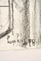 Batthyány jelzéssel: Ülő nő. Szén, papír, felcsavarva, 50×36 cm