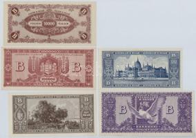 1946. 10.000BP + 100.000BP + 1.000.000BP + 10.000.000BP halvány hajtásnyom + 100.000.000BP T:I,II