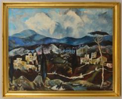 MCP jelzéssel: Itáliai táj. Olaj, vászon, keretben, 60×75 cm