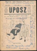 1947 UPOSZ. Az Undok Pofák Országos Szövetségének tradi- és ambicionális közlönye. Röpirat. 1947. de...