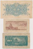 Japán 1946. 1Y + 1947. 10s + 1948. 50s T:III,III-
Japan 1946. 1 Yen + 1947. 10 Sen + 1948. 50 Sen C...