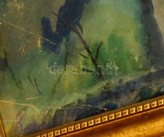 Antal Irén (1903-1999): Pléhkrisztus. Akvarell, papír, jelzett, üvegezett keretben, 40×50 cm