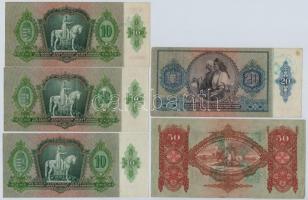 1932-1941. 10P-50P (5x) mindegyik hamis nyilaskeresztes felülbélyegzéssel (fake overprint) T:III