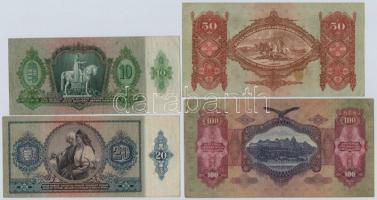 1930-1941. 10P + 20P + 50P + 100P hamis "Kerületi Pártvezető Kőszeg" felülbélyegzéssel (fa...