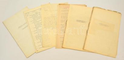 cca 1925 Kassai káptalannal kapcsolatos papírok, okmányok 5 db. Főleg a káptalan tulajdonában állt ingatlanok eladásának adásvételi szerződései