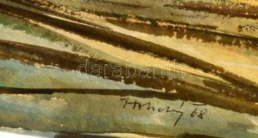 Holichy jelzéssel: Dombos táj. Akvarell, papír, 29×63 cm