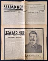 1953 Szabad Nép. A Magyar Dolgozók Pártjának központi lapja. 1953. március 7., XI. évf. 66. sz. Bp., Szikra-ny., 4 p. Sztálin emlékszám. Benne Sztálin halálának hírével, megemlékezésekkel. + Szabad Nép. A Magyar Dolgozók Pártjának központi lapja. 1953. július 5., XI. évf. 186 sz. Bp., Szikra-ny., 4 p. Benne a kor híreivel, az új megalakuló kormányról, Nagy Imre miniszterelnök beszédével.