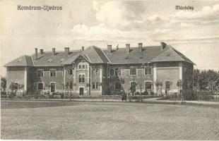 Komárom, Komárno; Újváros, Méntelep. Pannonia 1912-34. / stud farm + 1913 Wien-Győr-Budapest vasúti bélyegző