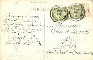 1907 Környe, jelenet a Környei tó partjáról, uzsonnázás, lovaskocsi. photo (EK)