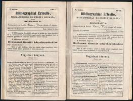 1840-1841 Bibliográphiai Értesítő. Magyarország és Erdély számára. I. évf. 1. szám, II. évf. 7-10 sz...