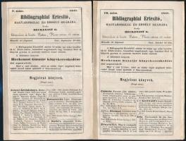 1840-1841 Bibliográphiai Értesítő. Magyarország és Erdély számára. I. évf. 1. szám, II. évf. 7-10 sz...