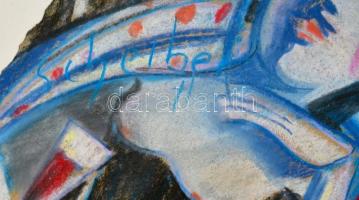 Scheiber jelzéssel: Hölgy koktéllal. Pasztell, papír, 43×30 cm