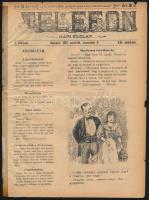 1897 Telefon napi élclap. 1897. szept. 9., I. évf. 12 sz., a lapszéleken apró szakadásokkal, a gerincen ragasztott, 4 p.