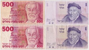Izrael 1978-1983. 8db-os vegyes bankjegy tétel T:III Israel 1978-1983. 8pcs of various banknotes C:F