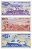 2012. 500K "Balatoni Korona" helyi pénz, "000000" sorszámmal + 2012. 1000K "...