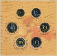 2009. 5Ft-200Ft "Haydn" (7xklf) forgalmi érme sor, benne "Joseph Haydn" Ag emlék...