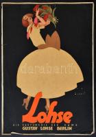 cca 1930 Jupp Wiertz (1888-1939): Lohse parfüméria reklám plakát, Meissner&Buch, szélén apró szakadások / German advertisement poster, with small tears, 34x24 cm