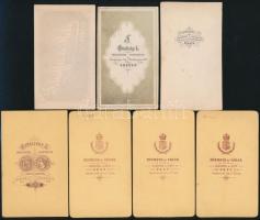 cca 1860-1870 Régi idők portréi, 7 db fénynyomat különféle pesti műtermekből (Kozmata, Schäffer és R...