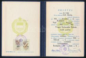 1956-1963 Úszóedzői illetve vízilabda-oktatói oklevél