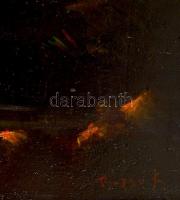 Bozsó jelzéssel: Halászok. Olaj, falemez, sérült keretben, 56×68 cm