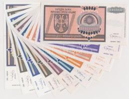 Horvátország / Krajna Szerb Köztársaság 1993. 1.000.000D + 5.000.000D + 10.000.000D + 20.000.000D + ...