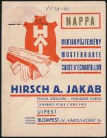 cca 19340 Hirsch Jakab bőrgyár finom bőr minta gyűjtemény.,