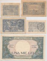 Románia 1915. 2L (2x) + 1920. 1L (2x) + 1941. 1000L T:III Romania 1915. 2 Lei (2x) + 1920. 1 Leu (2x) + 1941. 1000 Lei C:F