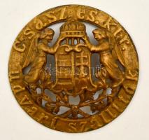 cca 1900 Császári és királyi udvari szállítók címeres embléma, fém, d: 11 cm