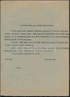 1950 Darányi Kálmán volt miniszterelnök özvegyének/családjának ingatlan-lemondási iratai