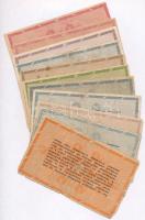 1946. 11db-os vegyes magyar adópengő bankjegy tétel, közte fordított címeres T:III,III-