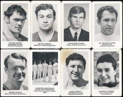 1973 Magyar olimpikonokat ábrázoló kártyanaptár sorozat, 30 db, Sportpropaganda Vállalat, vegyes áll...
